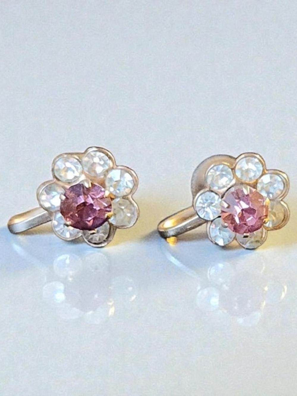 Vintage Screwback Floral Earrings